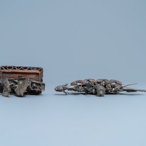 Een collectie Chinese zilveren miniaturen, 19e eeuw — foto 6