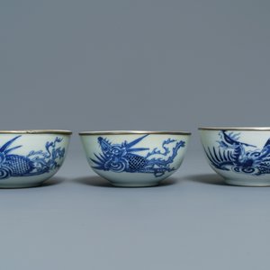 Een collectie divers Chinees 'Bleu de Hue' porselein voor de Vietnamese markt, 19e eeuw — foto 6