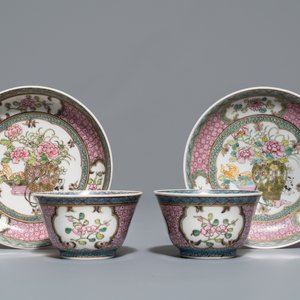Een collectie divers Chinees famille rose en grisaille porselein, Yongzheng/Qianlong — foto 5