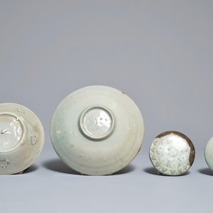 Een collectie diverse Koreaanse celadon-geglazuurde stukken, Goryeo en later — foto 4