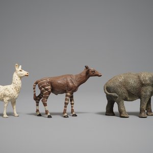 Een collectie Duitse elastoline en lineol figuren van dieren, firma Hausser, 1e helft 20e eeuw — foto 18