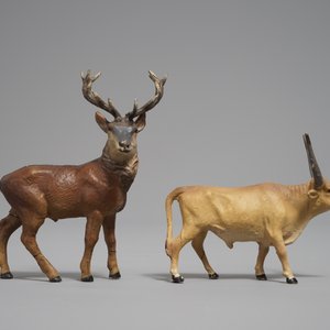 Een collectie Duitse elastoline en lineol figuren van dieren, firma Hausser, 1e helft 20e eeuw — foto 29
