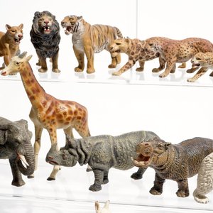 Een collectie Duitse elastoline en lineol figuren van dieren, firma Hausser, 1e helft 20e eeuw — foto 6