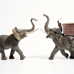 Een collectie Duitse elastoline en lineol figuren van dieren, firma Hausser, 1e helft 20e eeuw — foto 10