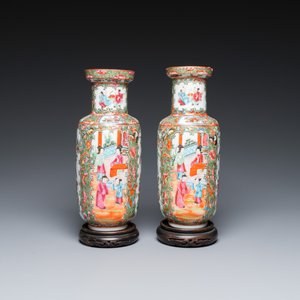 Een collectie van 28 stukken Chinees Canton famille rose porselein, 19e eeuw — foto 13