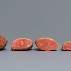 Een collectie van 38 Chinese zeepstenen zegels, 19/20e eeuw — foto 2