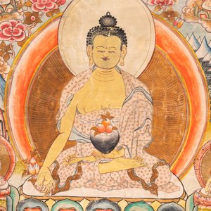 Een collectie van vijf thangkas, Tibet, 19/20e eeuw — foto 24