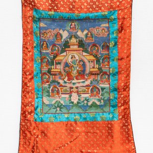 Een collectie van vijf thangkas, Tibet, 19/20e eeuw — foto 26