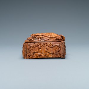 Een corozo houten kistje met voorstelling uit Willem Tell, Frankrijk, 18/19e eeuw — foto 5