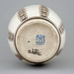 Een craquelé glazuur vaas met ornamentaal decor, Charles Catteau, Boch Kéramis, 1e helft 20e eeuw — foto 6
