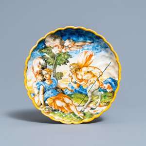 Een crespina in Italiaanse majolica met Venus en een sater, Urbino, 16e eeuw — foto 2