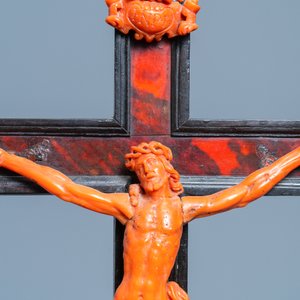 Een crucifix met Christus in koraal, Trapani, Sicilië, Italië, 17e eeuw — foto 6