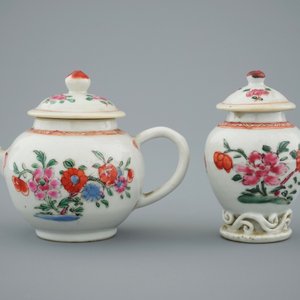 Een deel van een Chinees famille miniatuur theeservies, Qianlong, 18e eeuw — foto 4