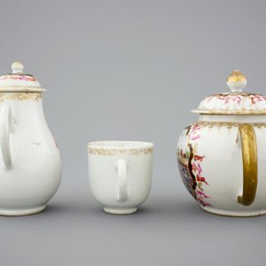 Een deel van een Chinees famille rose en verguld theeservies in de stijl van Meissen, Qianlong, 18e eeuw — foto 5