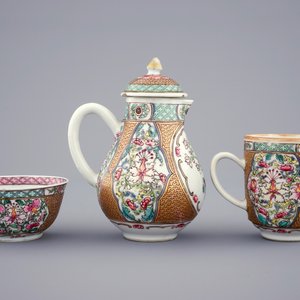 Een deel van een Chinees famille rose en verguld theeservies, Yongzheng, 1723-1735 — foto 6