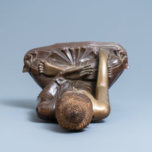 Een deels gelakte bronzen figuur van Boeddha, Mandalay, Birma, 18/19e eeuw — foto 7