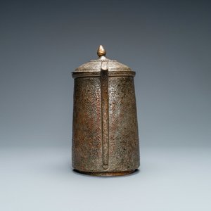 Een deels vergulde en vertinde koperen dekselpul, Safavid, Perzië, 17/18e eeuw — foto 4