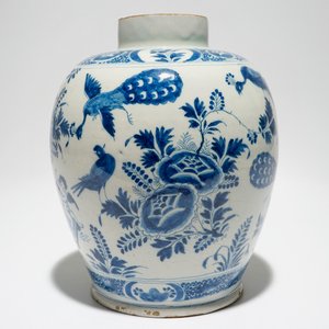 Een Delftse blauw-witte pot met puttidecor, 18e eeuw — foto 4