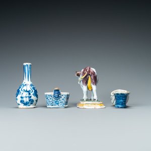 Een diverse collectie blauw-wit en polychroom Delfts aardewerk, 18/19e eeuw — foto 4