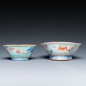 Een diverse collectie Chinees famille rose en qianjiang cai porselein, 19/20e eeuw — foto 17