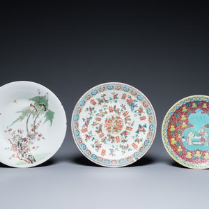 Een diverse collectie Chinees famille rose en qianjiang cai porselein, 19/20e eeuw — foto 2