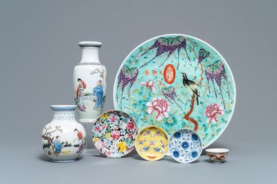 Een diverse collectie Chinees porselein, Qing en Republiek, 19/20e eeuw