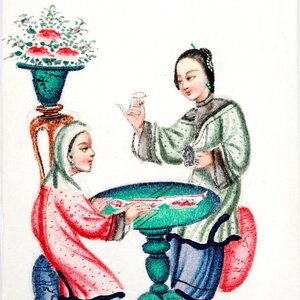Een doosje met rijstpapierschilderingen, Canton, China, 19e eeuw — foto 4