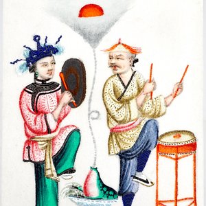 Een doosje met rijstpapierschilderingen, Canton, China, 19e eeuw — foto 10