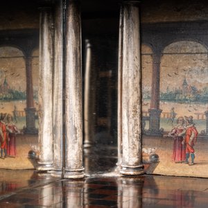 Een ebbenhouten, gezwart en beschilderd kabinet met spiegelinterieur, Antwerpen, 17e eeuw — foto 17