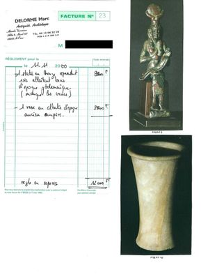 Een Egyptische albasten vaas en een schotel, Oude Rijk — foto 1