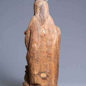Een eikenhouten figuur van Catharina van Alexandrië, 16e eeuw — foto 4