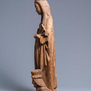 Een eikenhouten figuur van Catharina van Alexandrië, 16e eeuw — foto 5