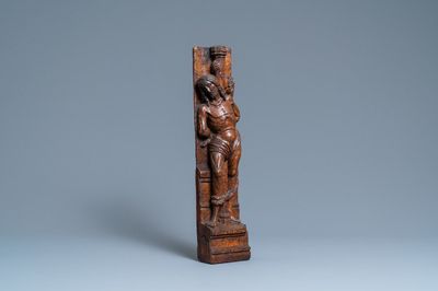 Een eikenhouten figuur van Christus bij de zuil, Rijnvallei, Duitsland, ca. 1500