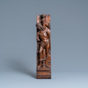 Een eikenhouten figuur van Christus bij de zuil, Rijnvallei, Duitsland, ca. 1500 — foto 2