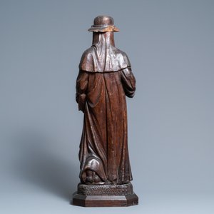 Een eikenhouten figuur van de de heilige Hiëronymus, 16e eeuw — foto 3