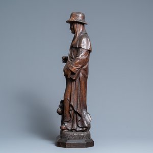 Een eikenhouten figuur van de de heilige Hiëronymus, 16e eeuw — foto 4