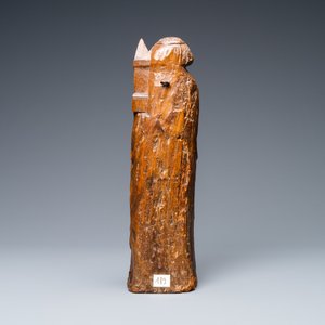 Een eikenhouten figuur van Sint-Barbara, ca. 1500 — foto 4