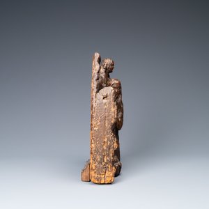 Een eikenhouten groep met twee vrouwen in een rotsachtig landschap, ca. 1500 — foto 4