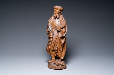 Een eikenhouten Sint-Rochus, atelier van de Meester van Osnabrück, Westfalen, Duitsland, 1e kwart 16e eeuw