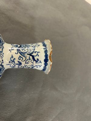 Een fijn blauw-wit Delfts vijfdelig kaststel, 1e kwart 18e eeuw — foto 8