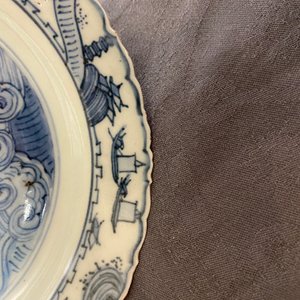Een fijn Chinees blauw-wit bord met een hert, Wanli — foto 6