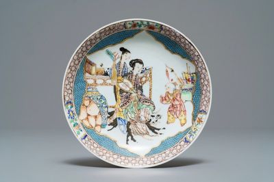 Een fijn Chinees famille rose eierschaal schoteltje, Yongzheng
