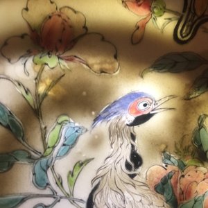 Een fijn Chinees famille rose en grisaille eierschaal bord met een fazant, Yongzheng — foto 6