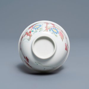 Een fijne Chinese famille rose kop en schotel met floraal decor, Yongzheng — foto 9
