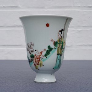 Een fijne Chinese famille verte kop voor wijn, Kangxi — foto 9