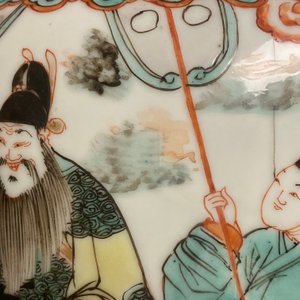 Een fijne Chinese famille verte rouleau vaas, Kangxi — foto 10