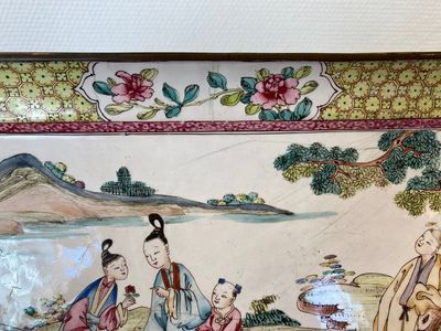 Een fijne Chinese rechthoekige schotel in Canton email, Yongzheng — foto 3