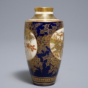 Een fijne Japanse Satsuma vaas, Kinkozan merk, Meiji, 19e eeuw — foto 2