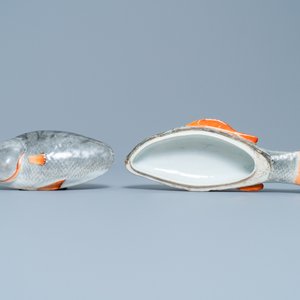 Een fraaie Chinese visvormige terrine met deksel, Qianlong — foto 6