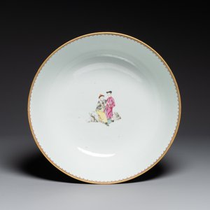 Een fraaie grote Chinese Canton famille rose kom met mandarijns decor, Qianlong — foto 5